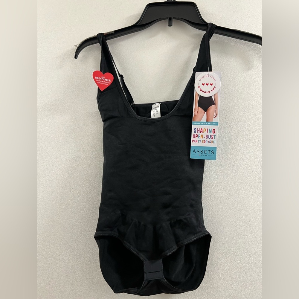 15. Assets by Spanx Black All In One Shaping Open Bust Panty Bodysuit - Picture 11 of 13